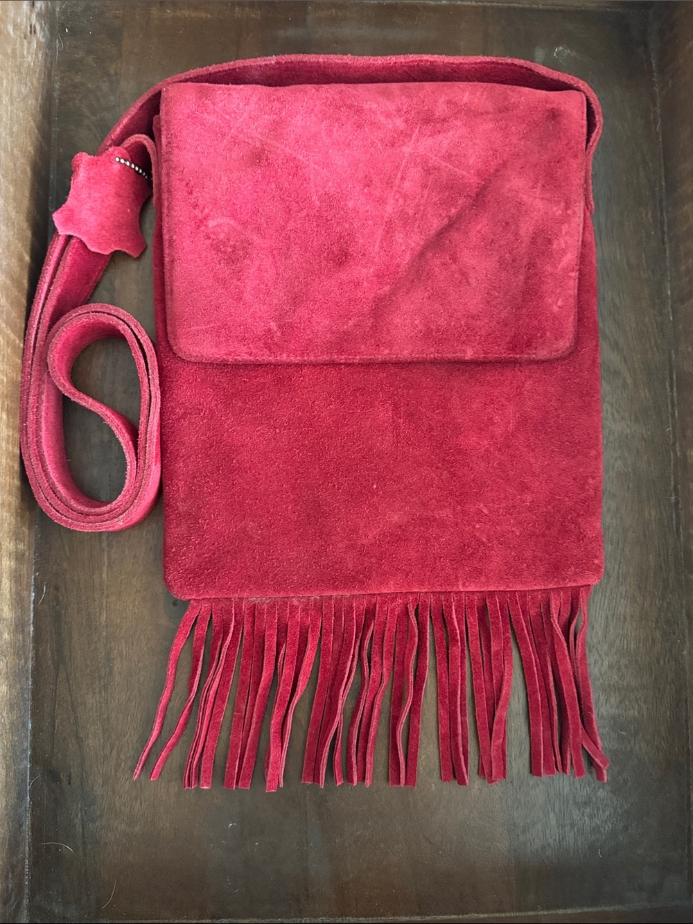 Arizona Jean Co Suede Fringe Crossbody Shoulder Y2K Boho Festival Western